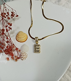 Zirkon taşlı harf kolye